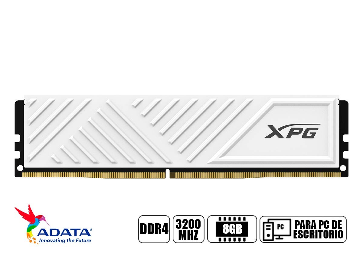 MEMORIA RAM ADATA DDR4 8GB, BLANCO FRECUENCIA 3200 MHZ, D35 XPG GAMMIX